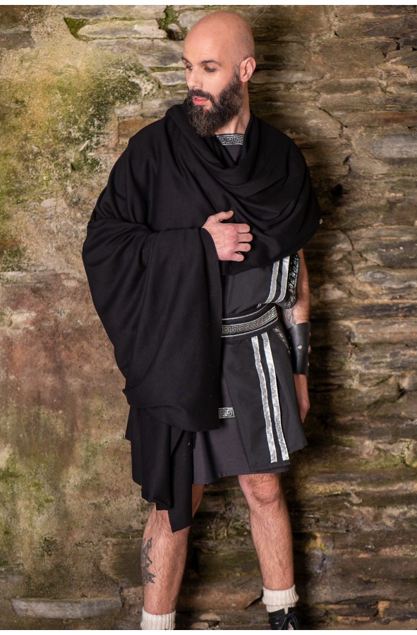 Black Roman Knit Cape