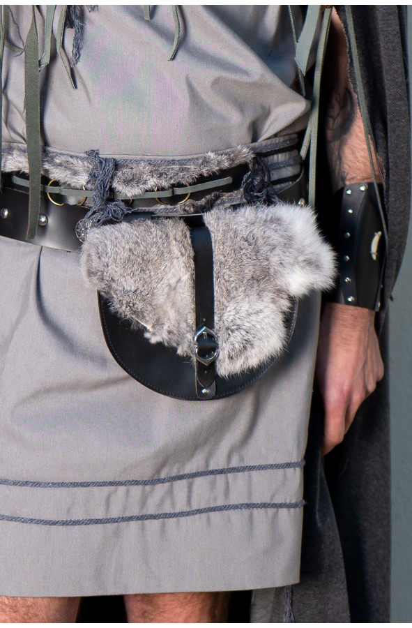 Viking and Celtic Black Leather Belt...