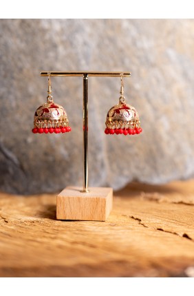 Pendientes romanos rojos y...